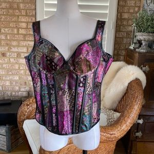 KIMRING Gothic Retro Jacquard Peasant Boby Shaper Tank Bustiers Overbust 4 XL